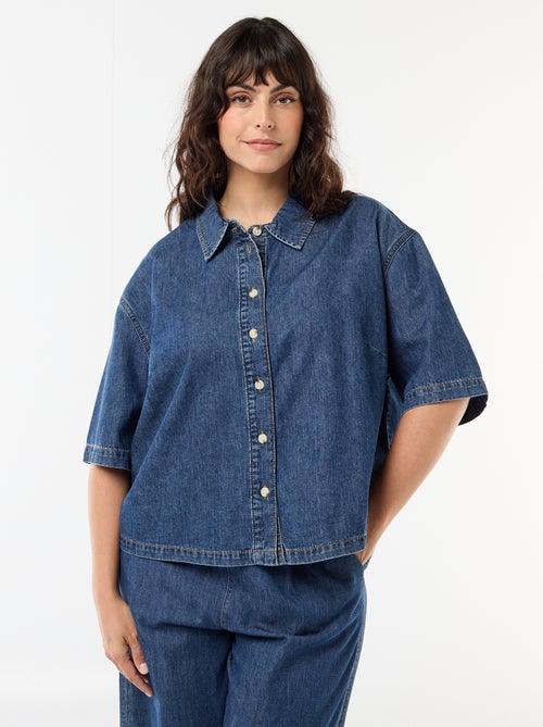 Camisa vaquera de manga corta - Kiabi