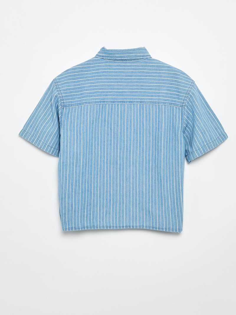 Camisa vaquera de manga corta Azul - Kiabi