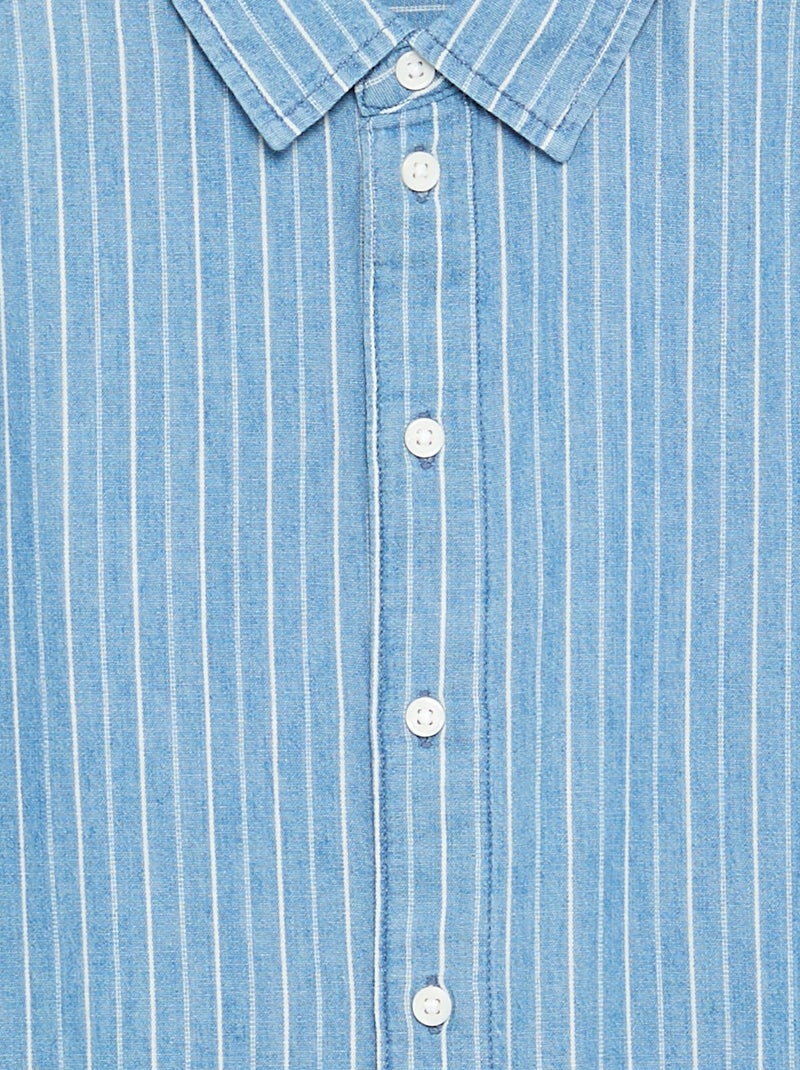 Camisa vaquera de manga corta Azul - Kiabi