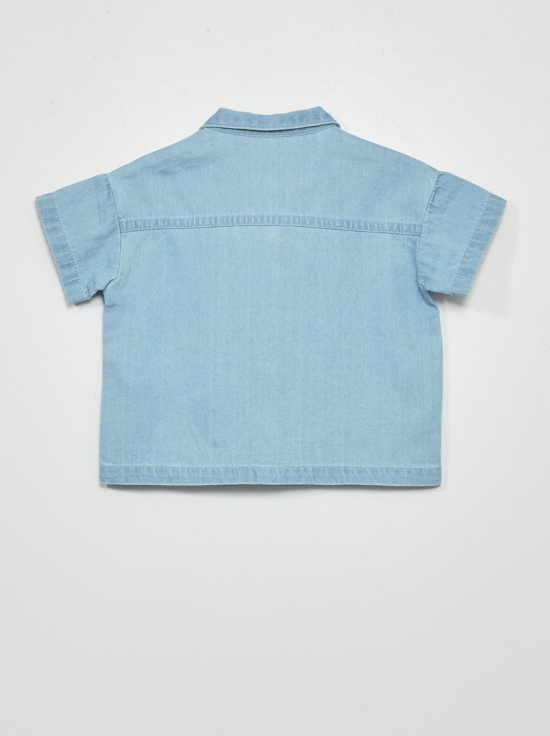 Camisa vaquera de manga corta AZUL - Kiabi