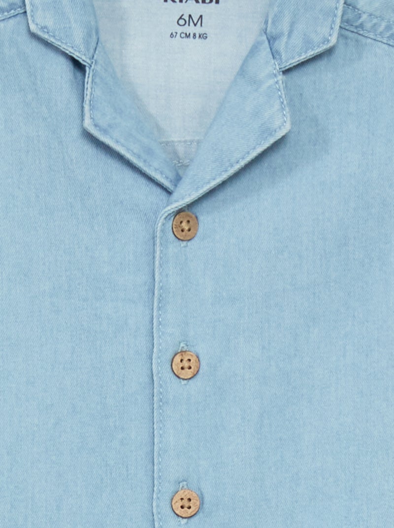 Camisa vaquera de manga corta AZUL - Kiabi