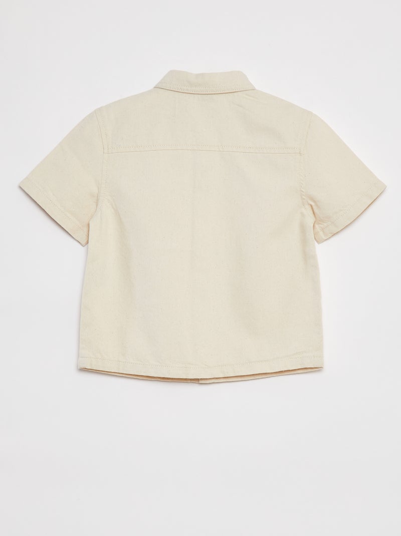 Camisa vaquera de manga corta BLANCO - Kiabi