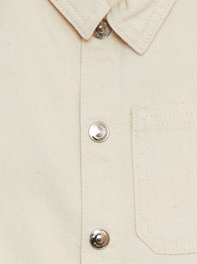 Camisa vaquera de manga corta BLANCO - Kiabi