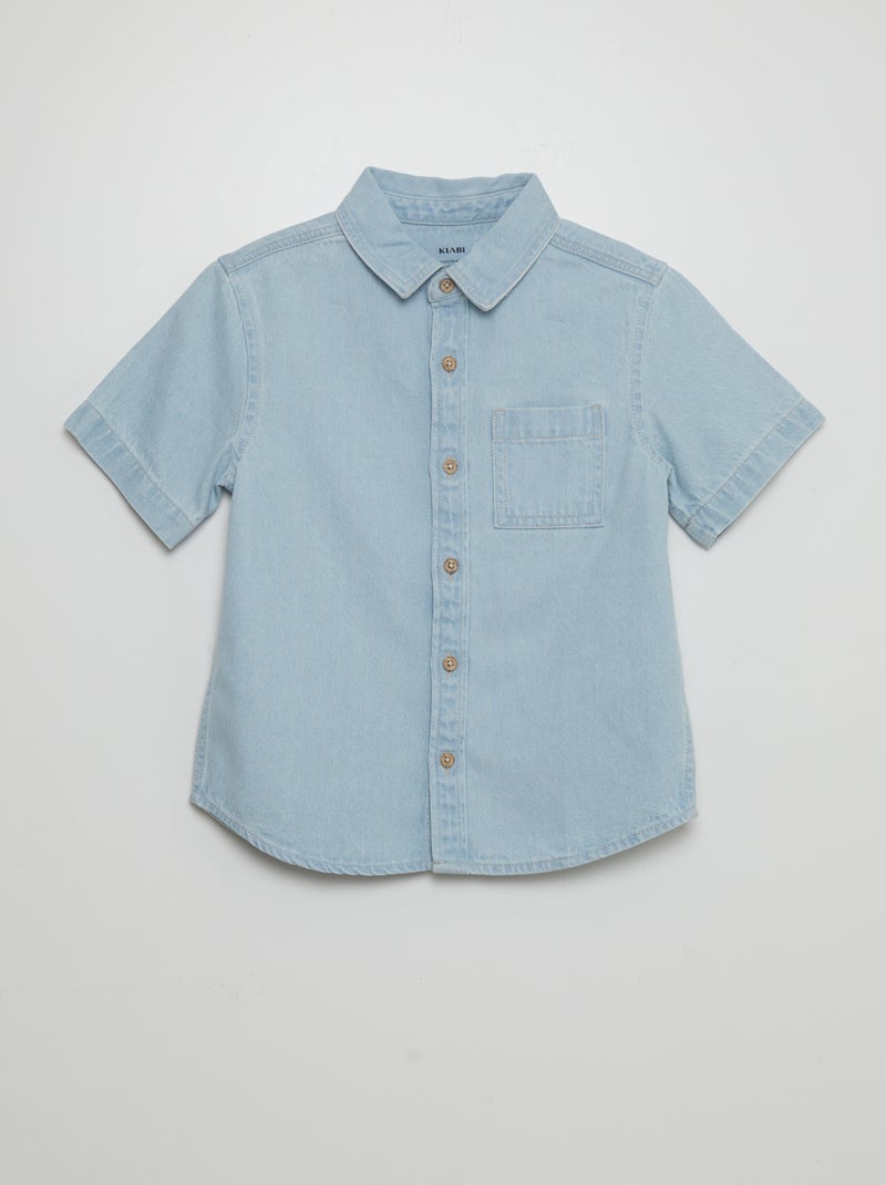 Camisa vaquera de manga corta GRIS - Kiabi