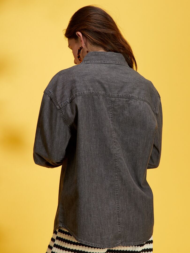 Camisa vaquera GRIS - Kiabi