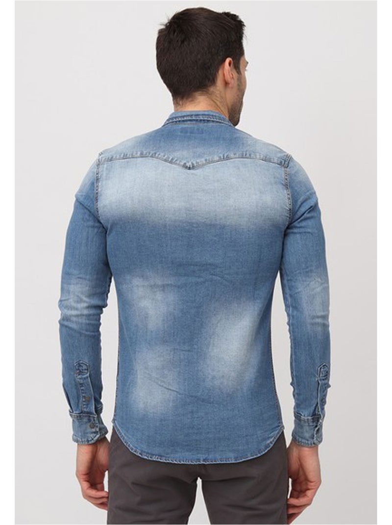 Camisa vaquera Kebello Azul - Kiabi