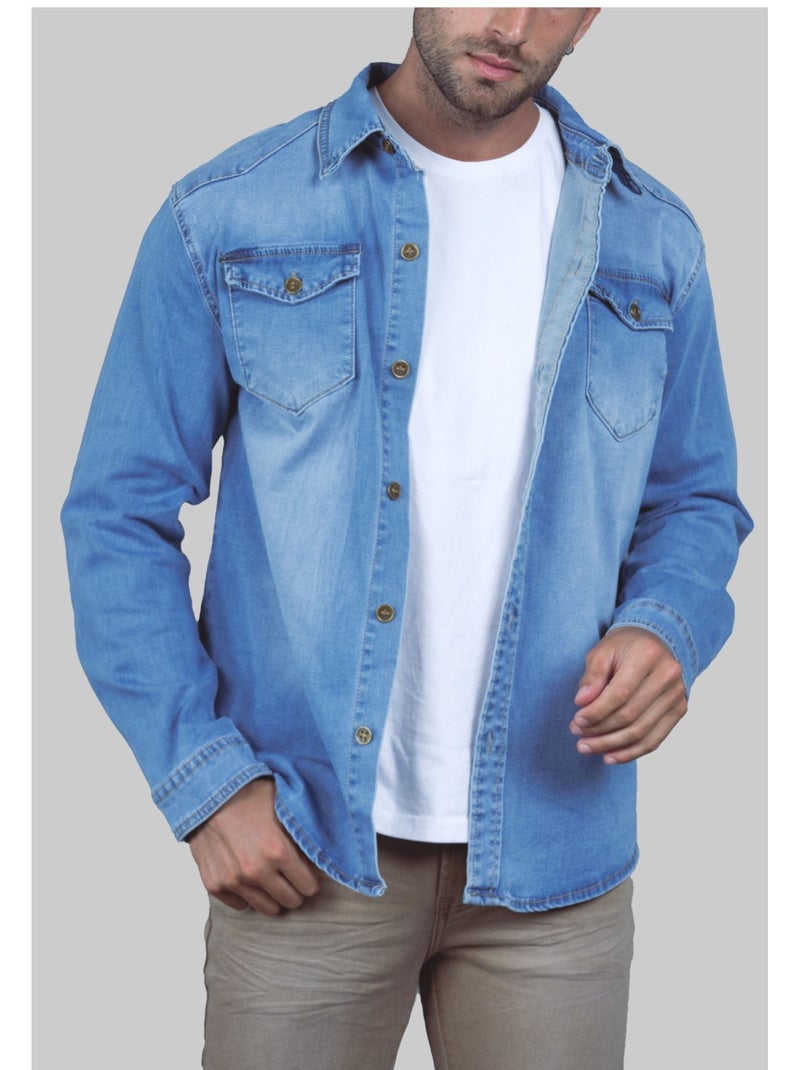 Camisa vaquera Kebello Azul - Kiabi
