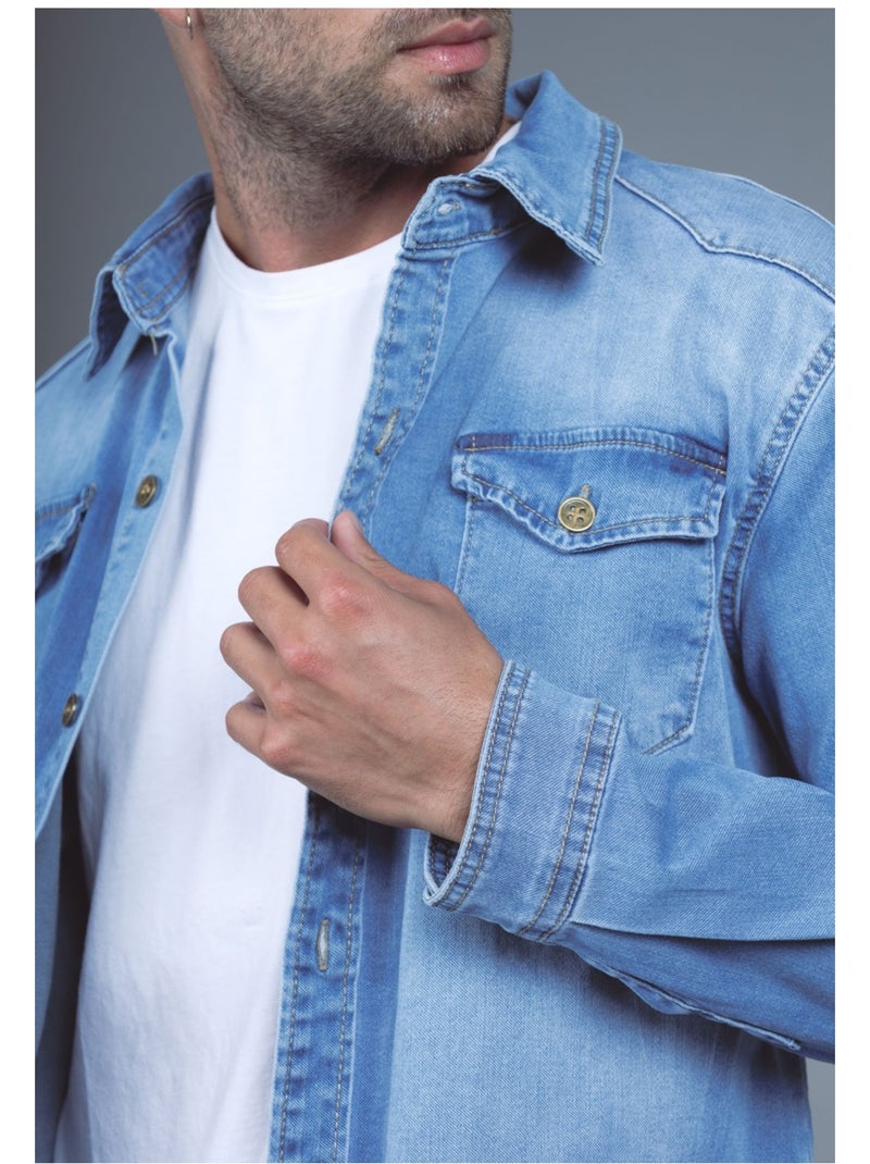 Camisa vaquera Kebello Azul - Kiabi