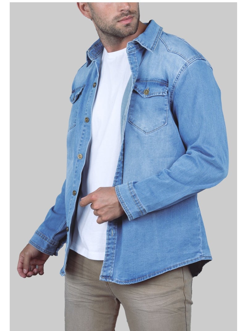 Camisa vaquera Kebello Azul - Kiabi