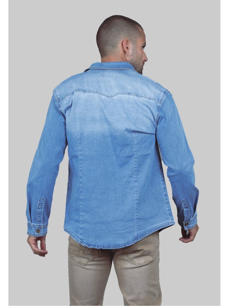 Camisa vaquera Kebello Azul - Kiabi