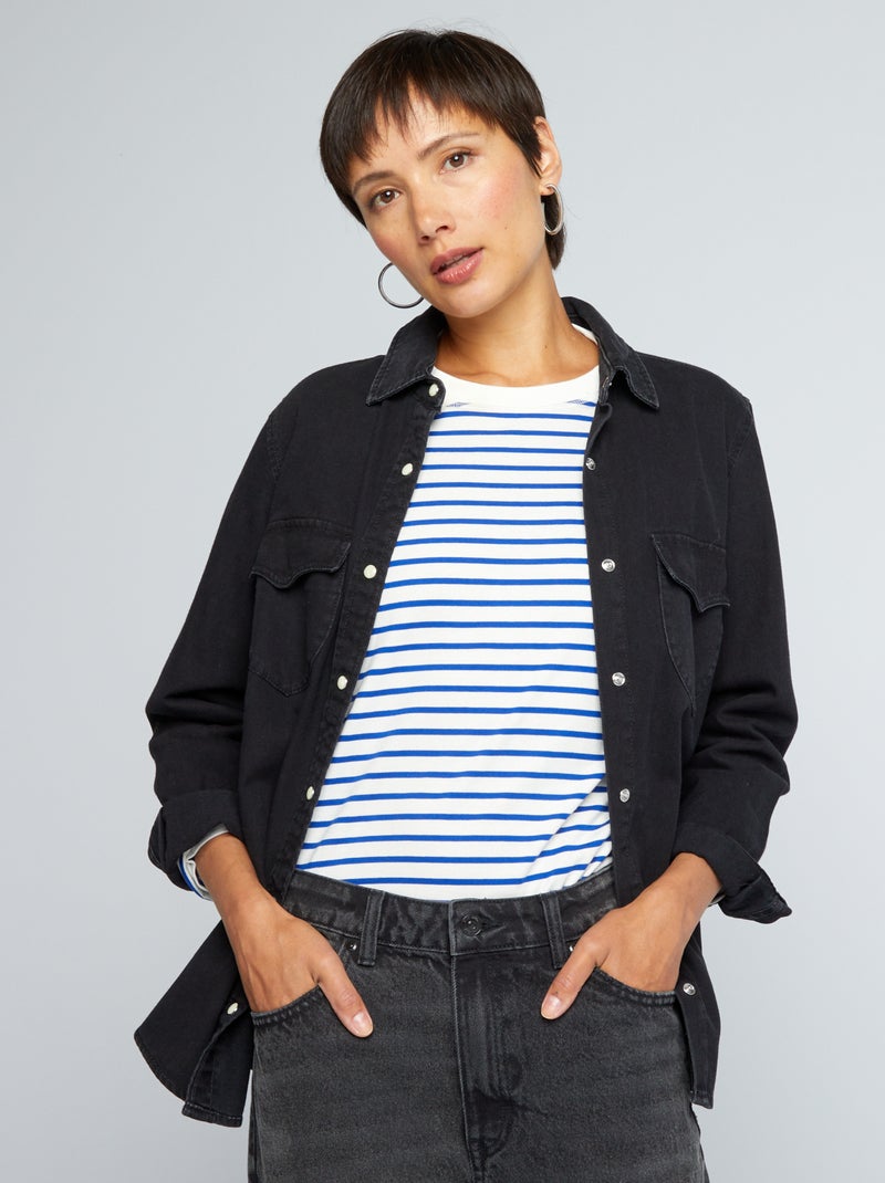 Camisa vaquera NEGRO - Kiabi