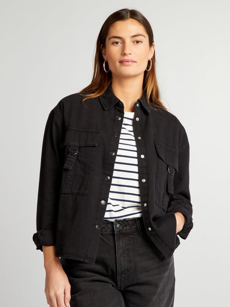 Camisa vaquera NEGRO - Kiabi