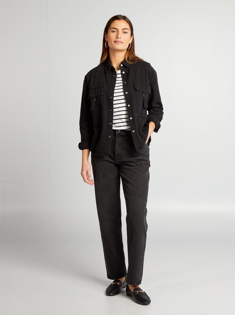 Camisa vaquera NEGRO - Kiabi