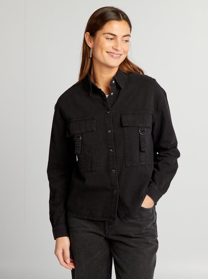 Camisa vaquera NEGRO - Kiabi