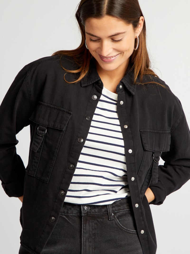 Camisa vaquera NEGRO - Kiabi
