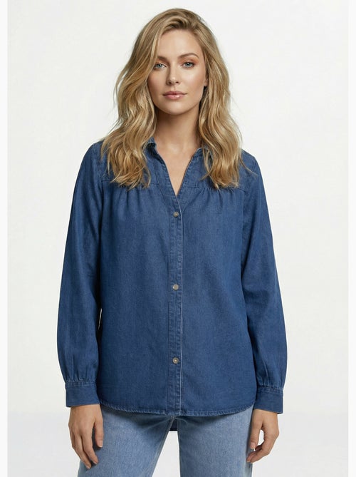 Camisa vaquera plisada de estilo bohemio - AFIBEL - Kiabi