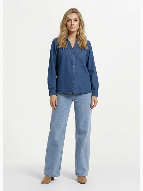 Camisa vaquera plisada de estilo bohemio - AFIBEL - Kiabi