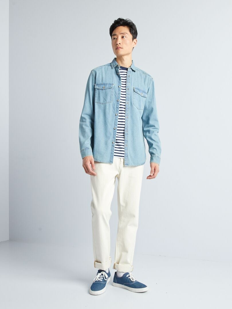 Camisa vaquera regular Azul - Kiabi