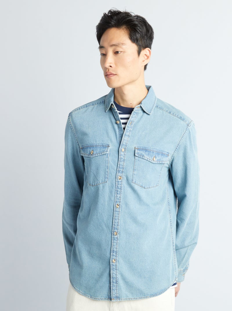 Camisa vaquera regular Azul - Kiabi
