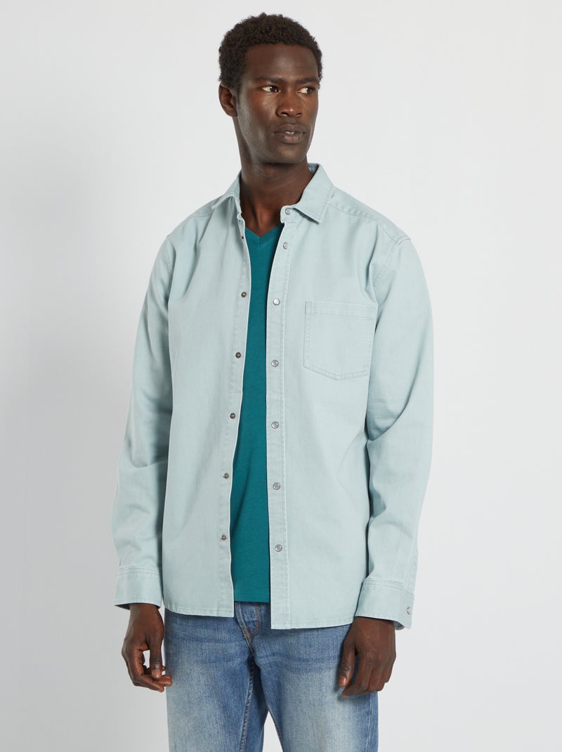 Camisa vaquera regular azul pizarra - Kiabi