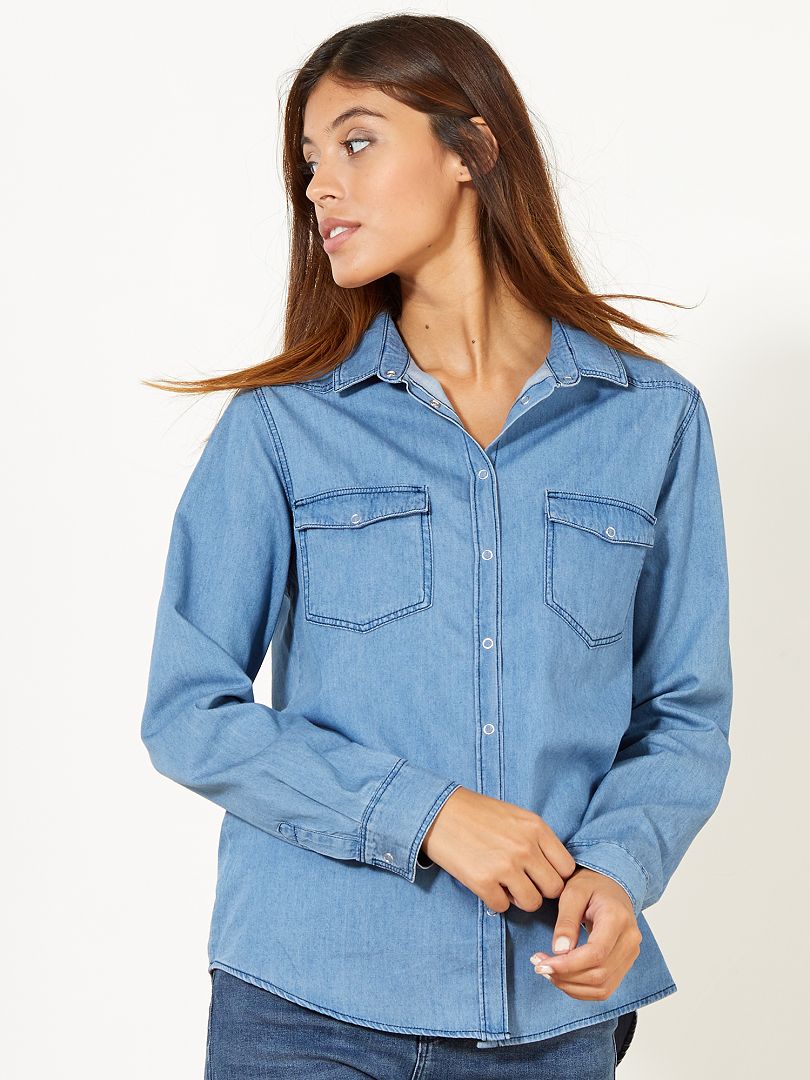 Camisa vaquera regular AZUL - Kiabi