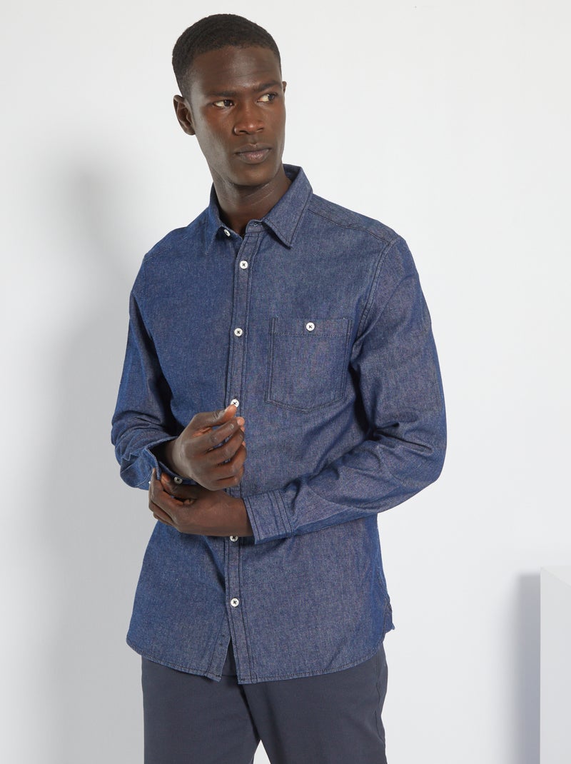 Camisa vaquera regular AZUL - Kiabi