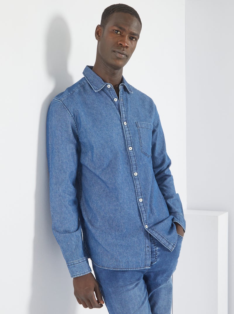 Camisa vaquera regular AZUL - Kiabi