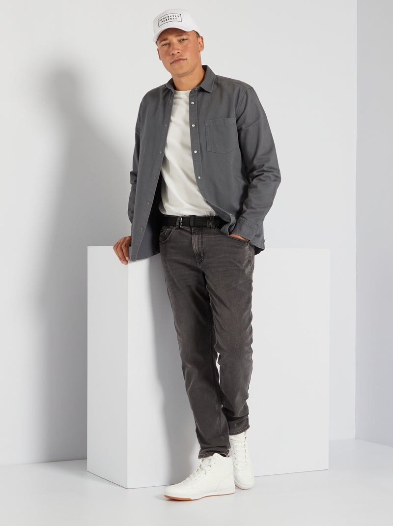 Camisa vaquera regular GRIS - Kiabi