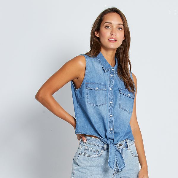 camisas denim mujer
