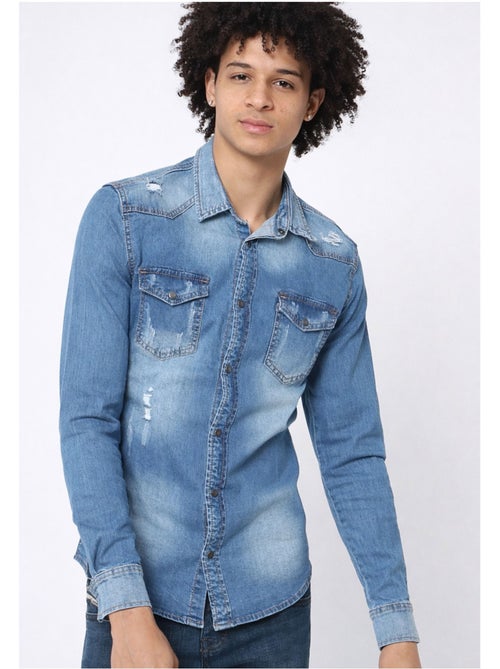 Camisa vaquera slim fit Kebello - Kiabi