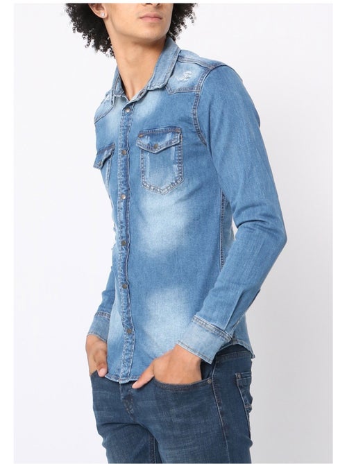 Camisa vaquera slim fit Kebello - Kiabi