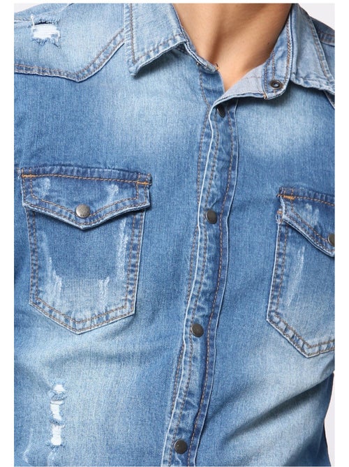 Camisa vaquera slim fit Kebello - Kiabi