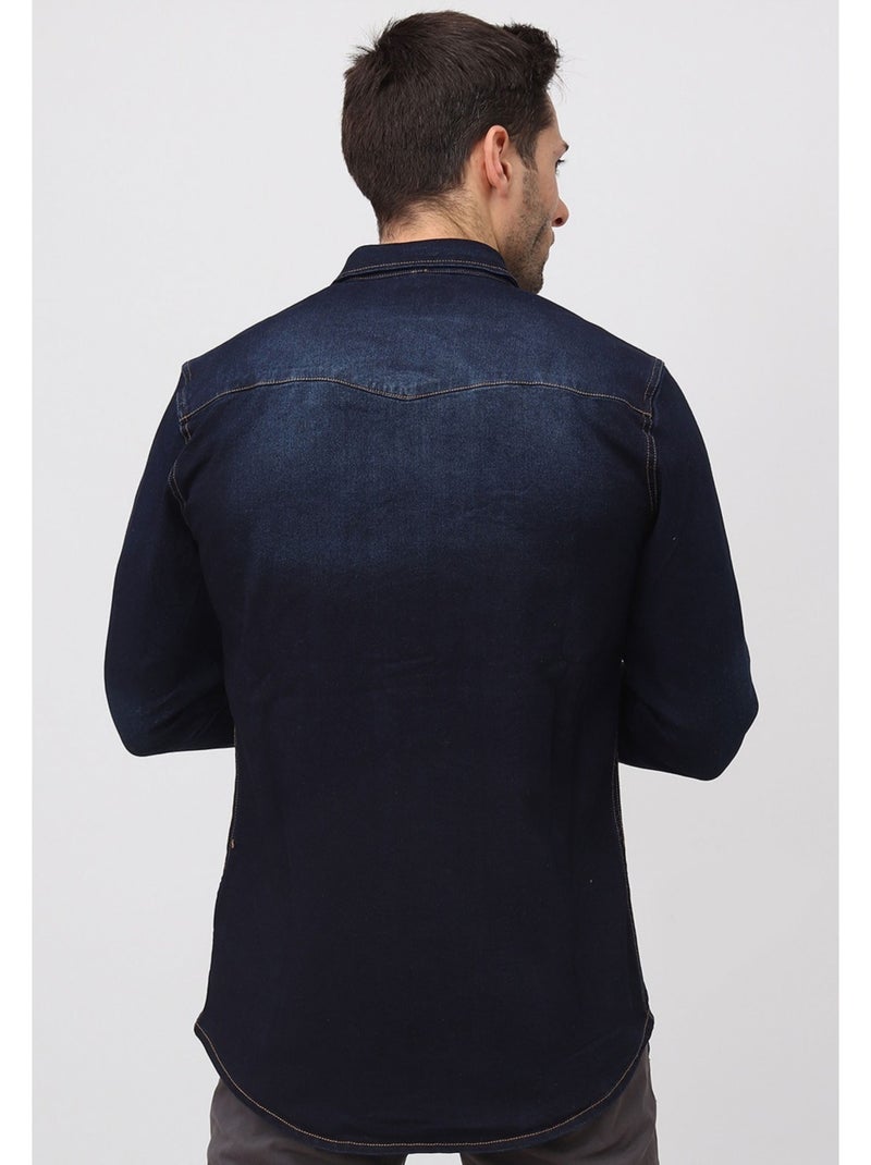 Camisa vaquera slim fit Kebello Azul - Kiabi