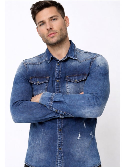 Camisa vaquera slim fit Kebello - Kiabi