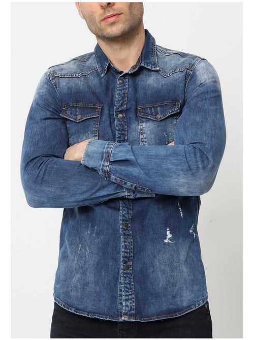 Camisa vaquera slim fit Kebello - Kiabi