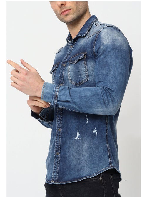 Camisa vaquera slim fit Kebello - Kiabi