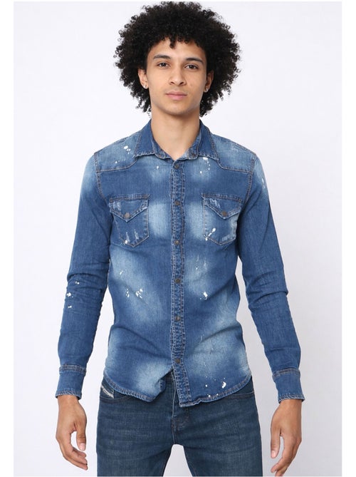 Camisa vaquera slim fit Kebello - Kiabi