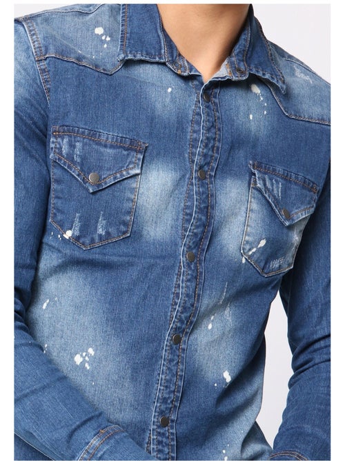 Camisa vaquera slim fit Kebello - Kiabi