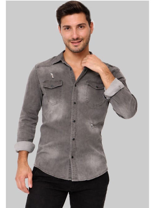 Camisa vaquera slim fit Kebello - Kiabi