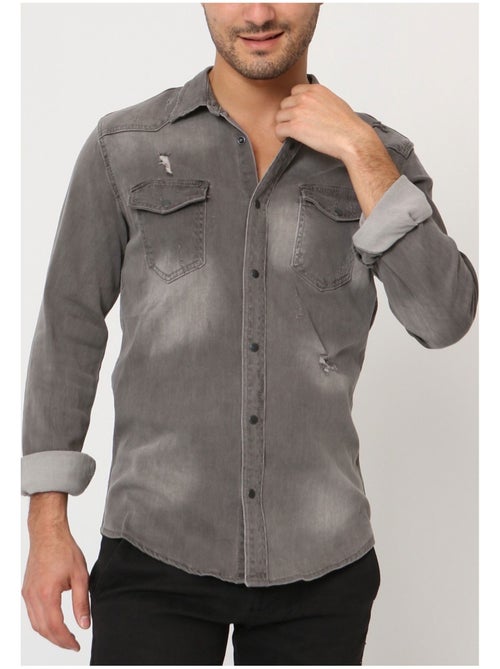 Camisa vaquera slim fit Kebello - Kiabi