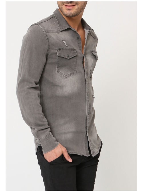 Camisa vaquera slim fit Kebello - Kiabi