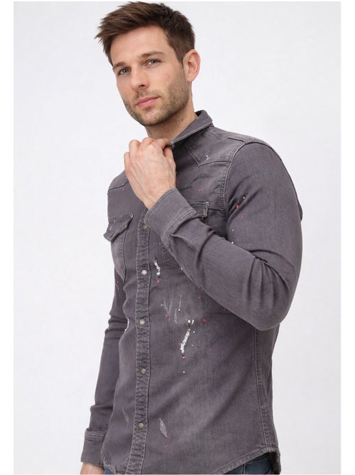 Camisa vaquera slim fit Kebello - Kiabi