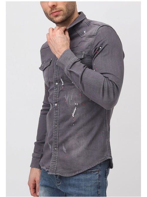 Camisa vaquera slim fit Kebello - Kiabi