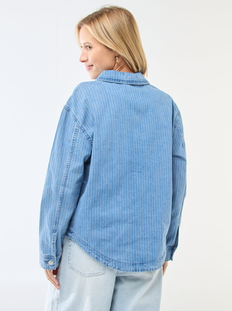 Camisa vaquero de manga larga Azul - Kiabi