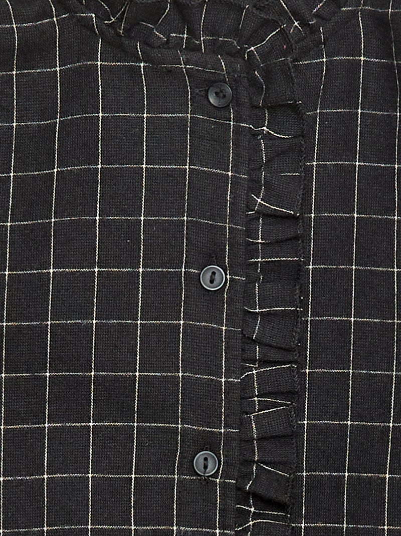 Camisa victoriana de cuadros Gris - Kiabi