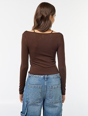 Camiseta - Camisola efecto 2 en 1