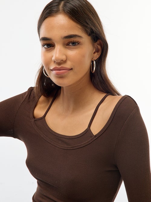 Camiseta - Camisola efecto 2 en 1 - Kiabi