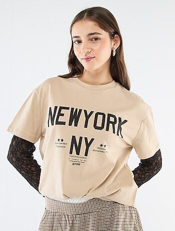 Camiseta 2 en 1 con encaje