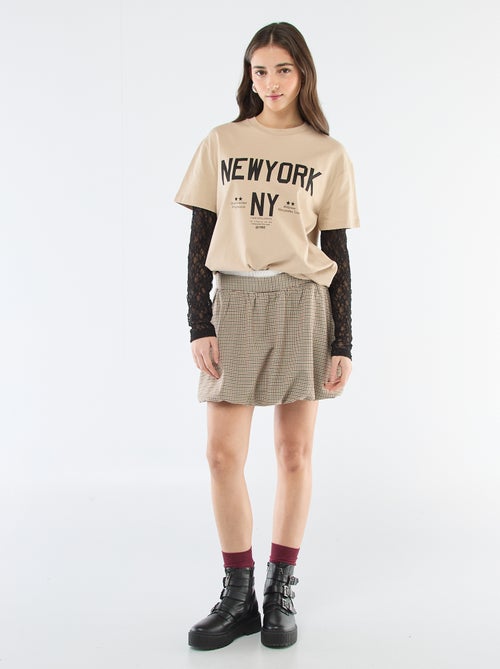 Camiseta 2 en 1 con encaje - Kiabi