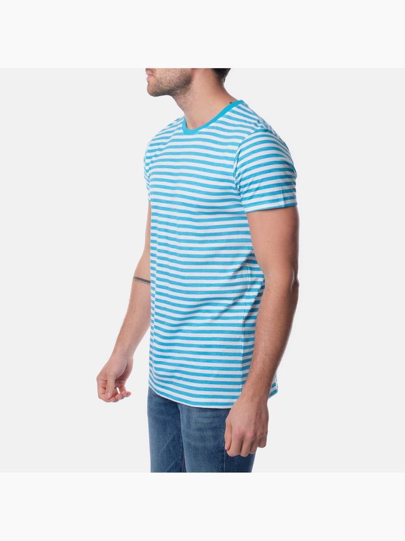 Camiseta a rayas Azul turquesa - Kiabi